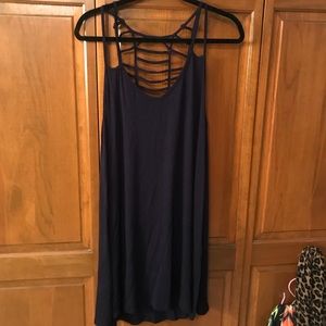 Navy blue sundress with strappy back